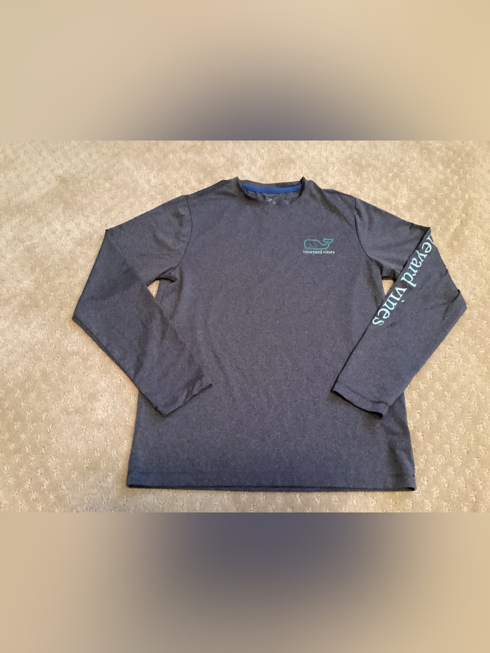 Vineyard Vines grey Performance Long Sleeve Tee with Logo